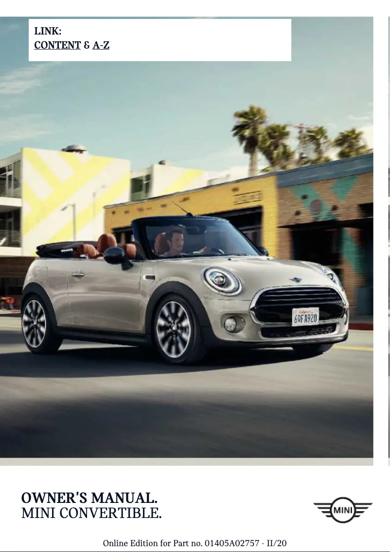 Page 1 of the manual User Manual Mini Convertible (2021)