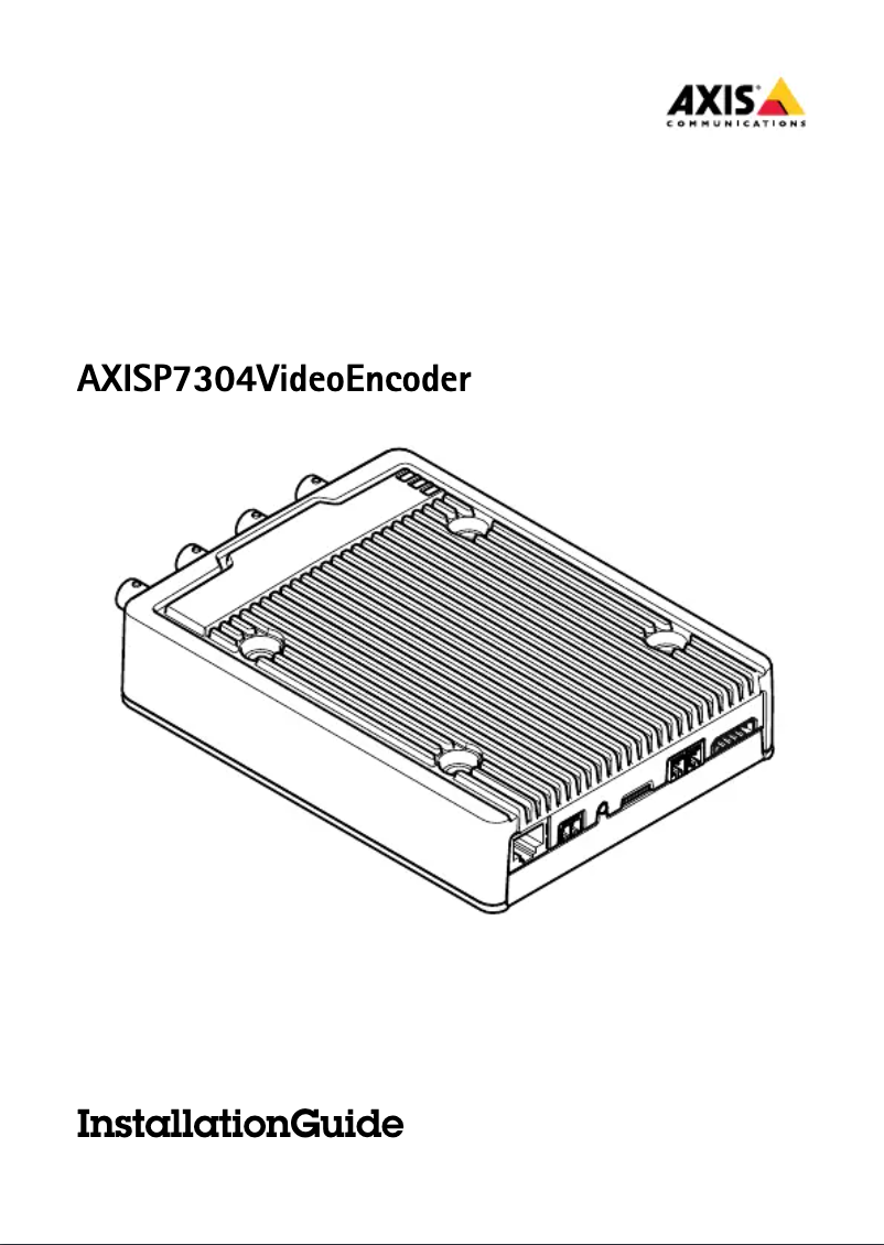 Page 1 de la notice Manuel utilisateur Axis P7304