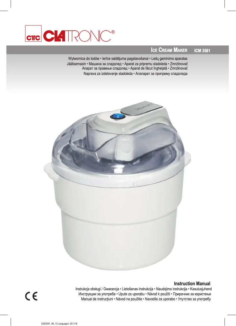 Page 1 de la notice Manuel utilisateur Clatronic ICM 3581