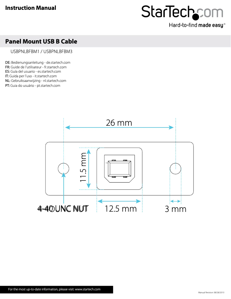 Image de la première page du manuel de l'appareil USBPNLBFBM3