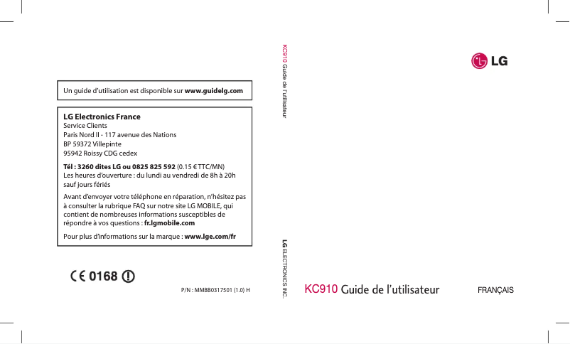 Page 1 de la notice Manuel utilisateur LG Renoir