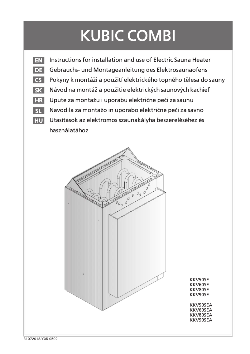 Image de la première page du manuel de l'appareil Kubic KV50SEA HKSC500400A