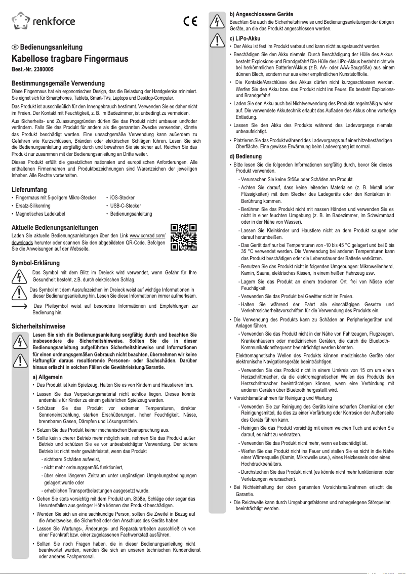 Page 1 de la notice Manuel utilisateur Renkforce RF-WRC-300