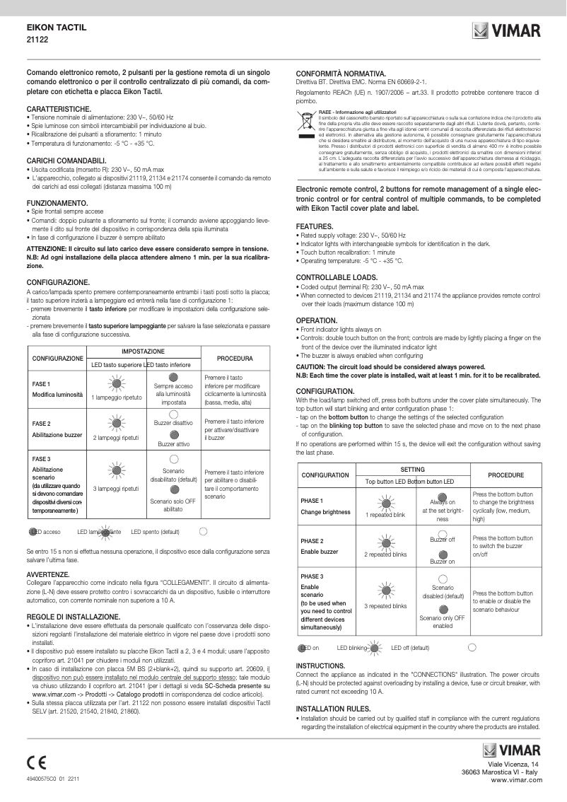 Image de la première page du manuel de l'appareil 21122