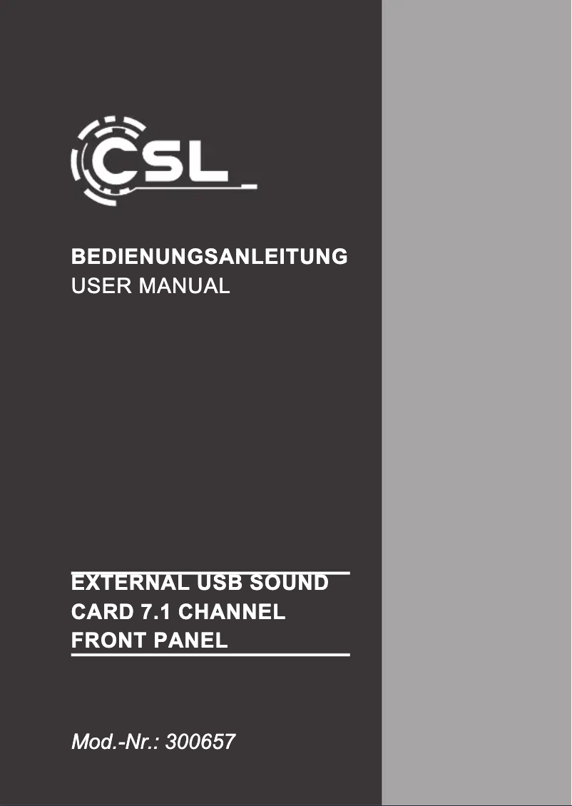 Página 1 del manual Manual de usuario CSL 300657