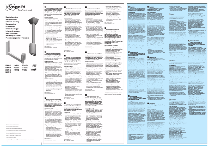 Page 1 de la notice Manuel utilisateur Vogel's FAU 3150B