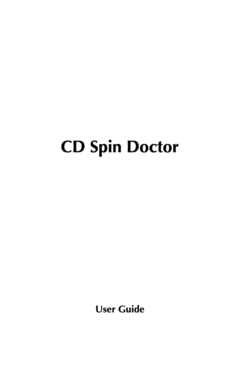 Image de la première page du manuel de l'appareil CD Spin Doctor