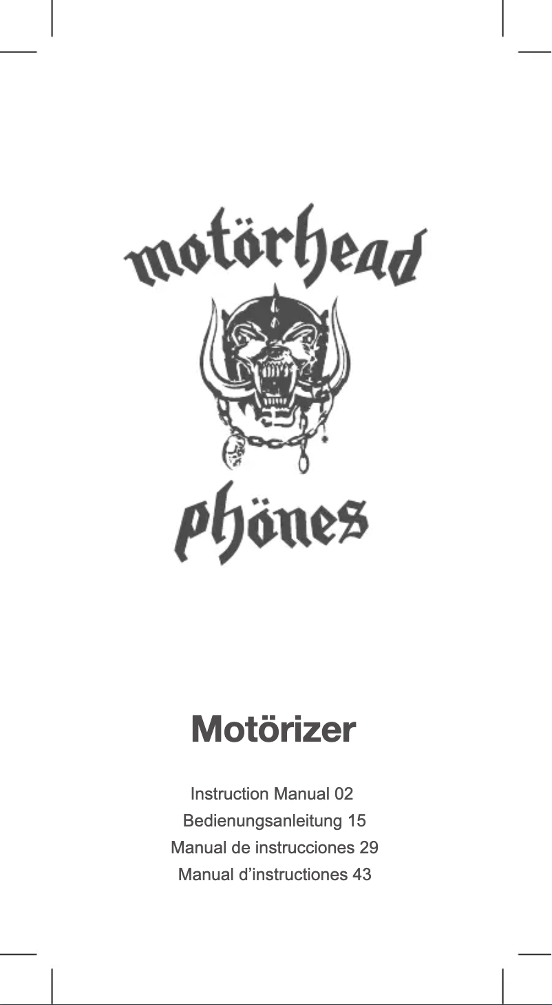 Página 1 del manual Manual de usuario Motorhead phones Motorizer