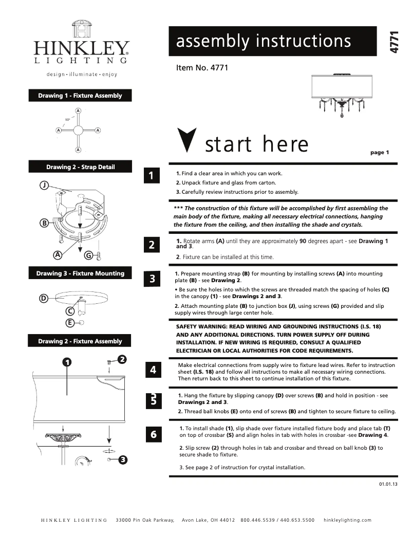 Page n°1 - Manuel utilisateur Hinkley Lighting Carlton 4771SL
