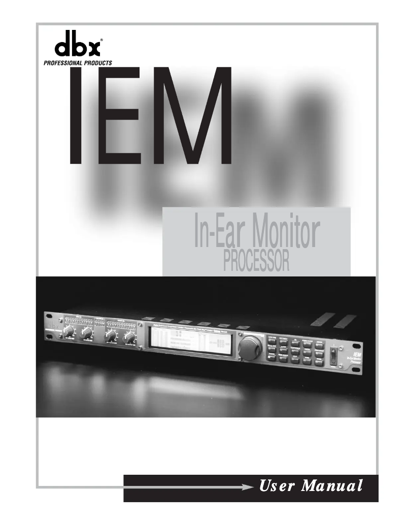 Image de la première page du manuel de l'appareil IEM