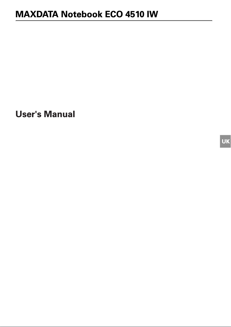 Page 1 de la notice Manuel utilisateur Maxdata ECO 4510 IW