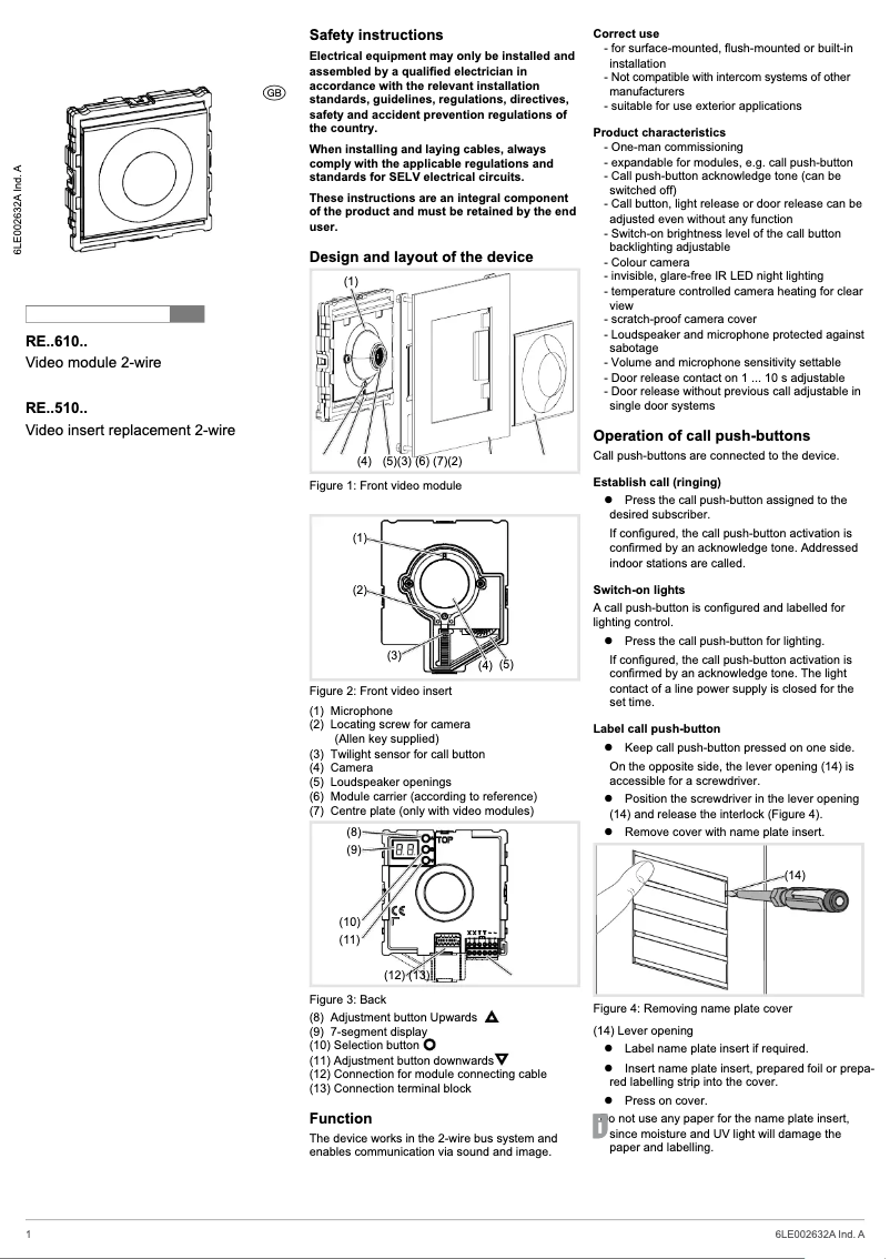 Page n°1 - Manuel utilisateur Hager REN610X