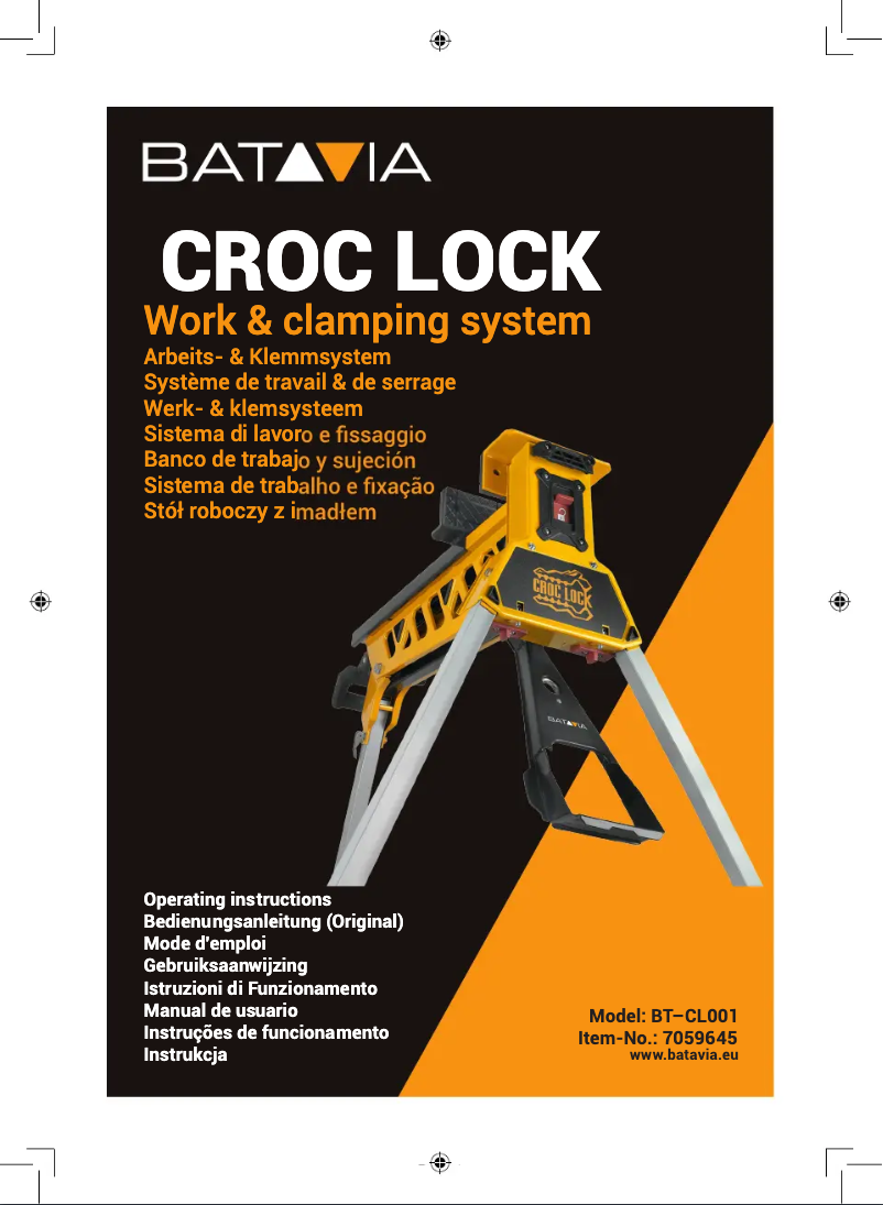 Page 1 de la notice Manuel utilisateur Batavia Croc Lock BT–CL001