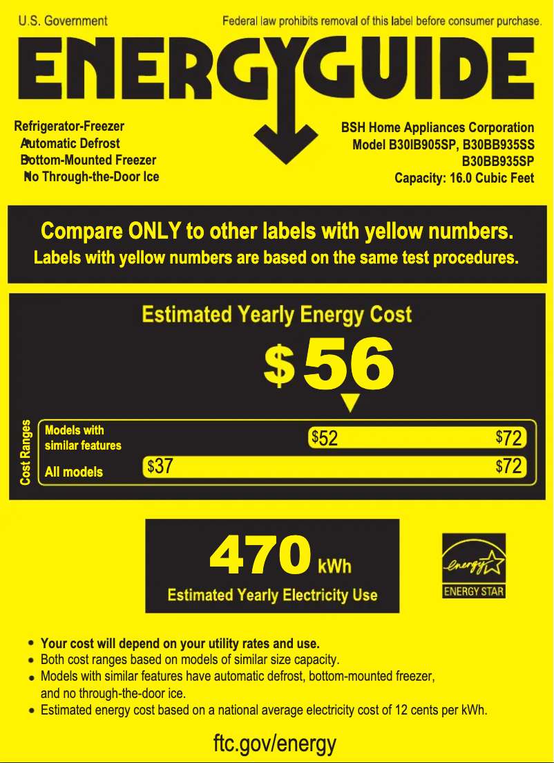 Página 1 del manual Etiqueta energética Bosch B30BB935SS