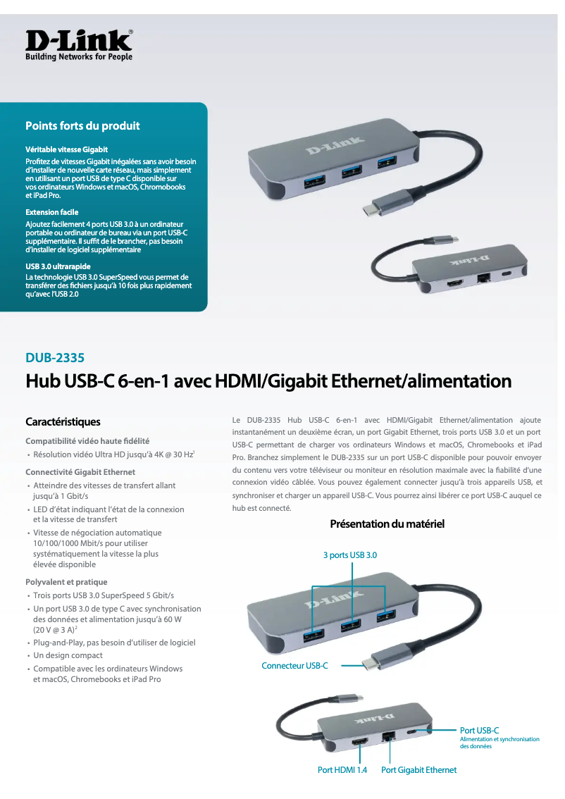 Page 1 de la notice Manuel utilisateur D-Link DUB-2335