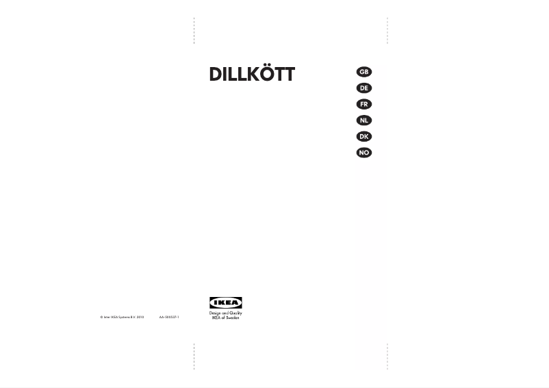 Page 1 de la notice Manuel utilisateur Ikea DILLKOTT