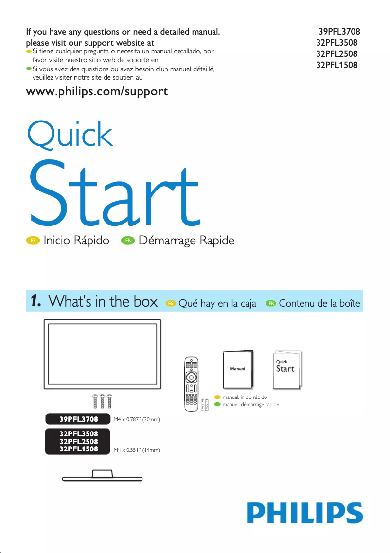 Page 1 de la notice Manuel utilisateur Philips 32PFL2508