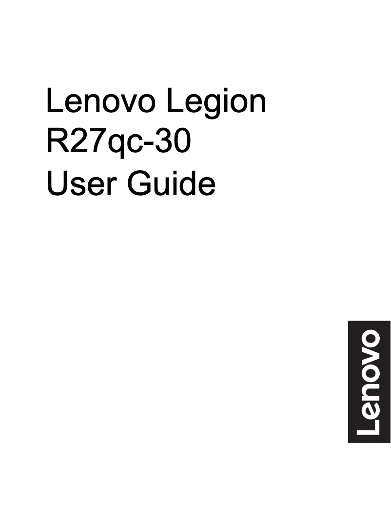Page n°1 - Manuel utilisateur Lenovo Legion R27qc-30