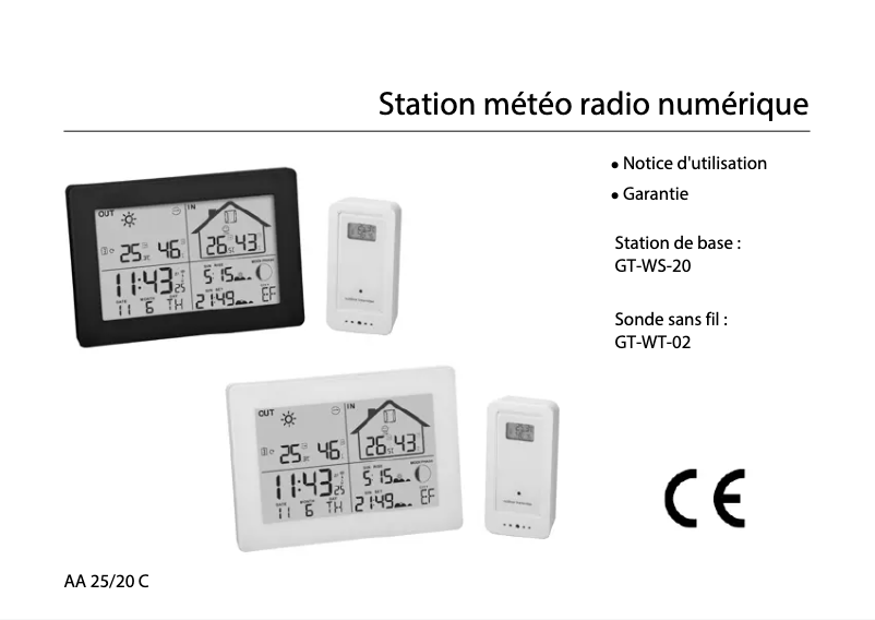 Page 1 de la notice Manuel utilisateur GlobalTronics GT-WT-02