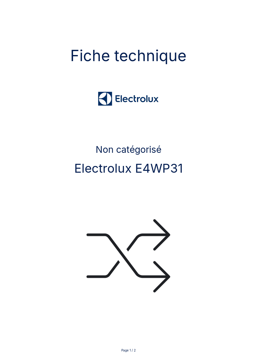 Image de la première page du manuel de l'appareil E4WP31