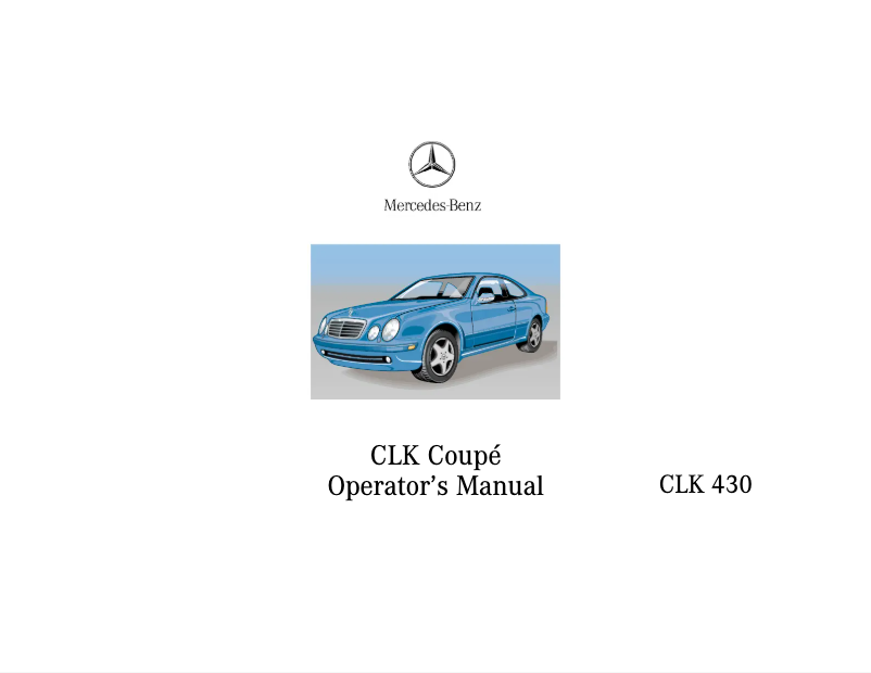Página 1 del manual Manual de usuario Mercedes-Benz CLK 430 (2000)