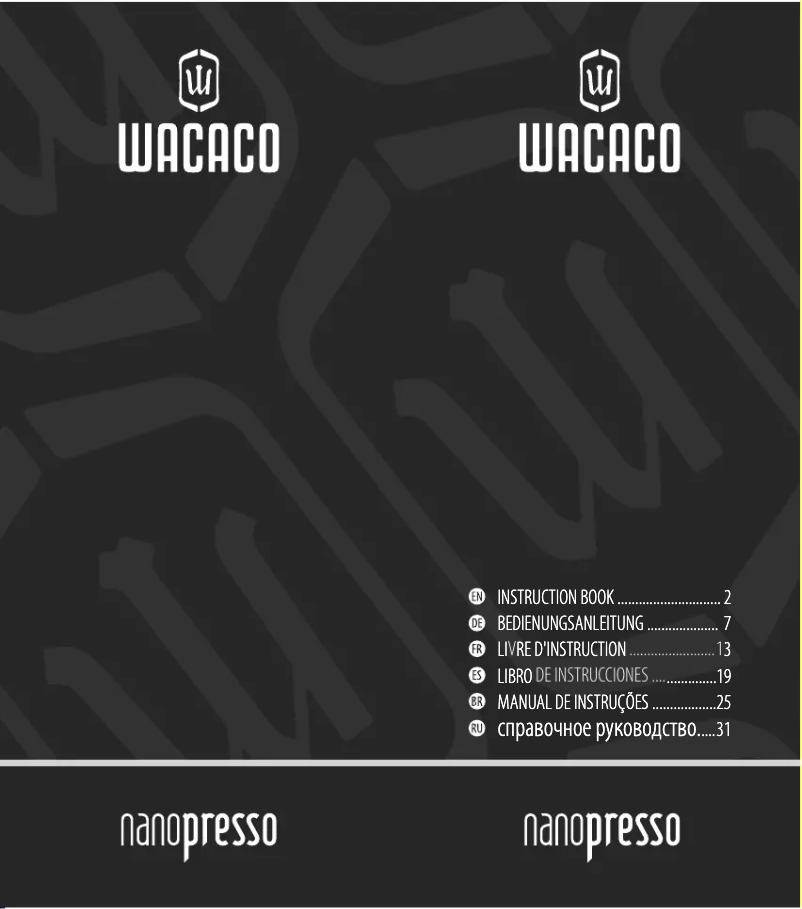 Image de la première page du manuel de l'appareil Nanopresso