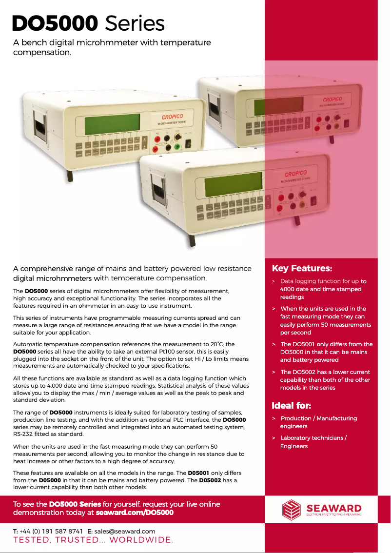Image de la première page du manuel de l'appareil DO5002