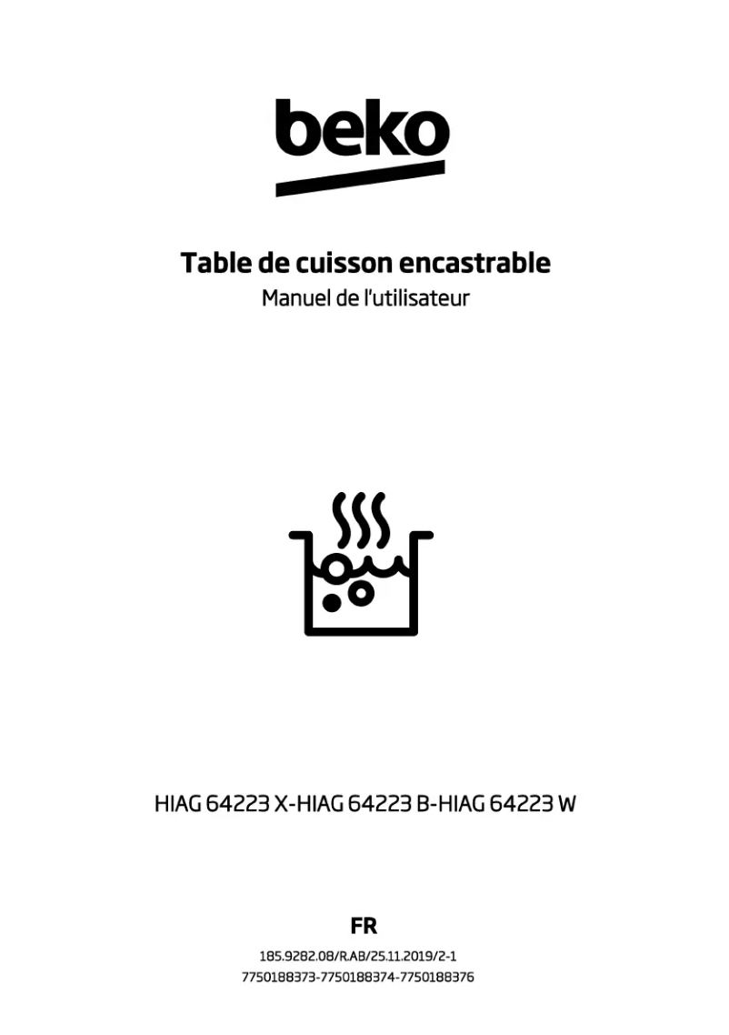 Page 1 de la notice Manuel utilisateur Beko HIAG 64223 X