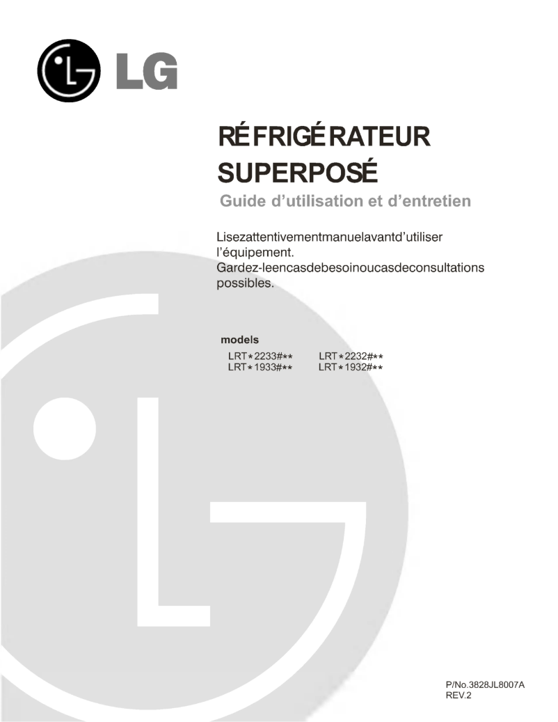 Page 1 de la notice Manuel utilisateur LG LRTN19330ST