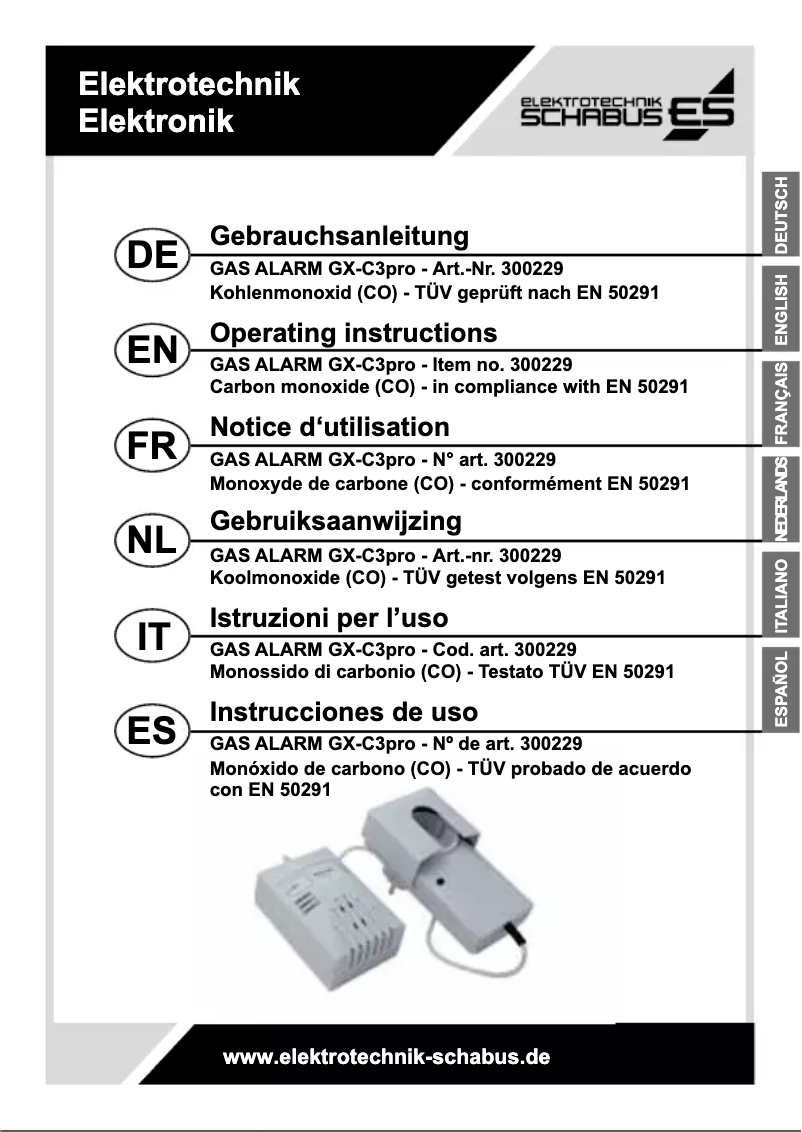 Page 1 de la notice Manuel utilisateur Schabus GX-C3pro