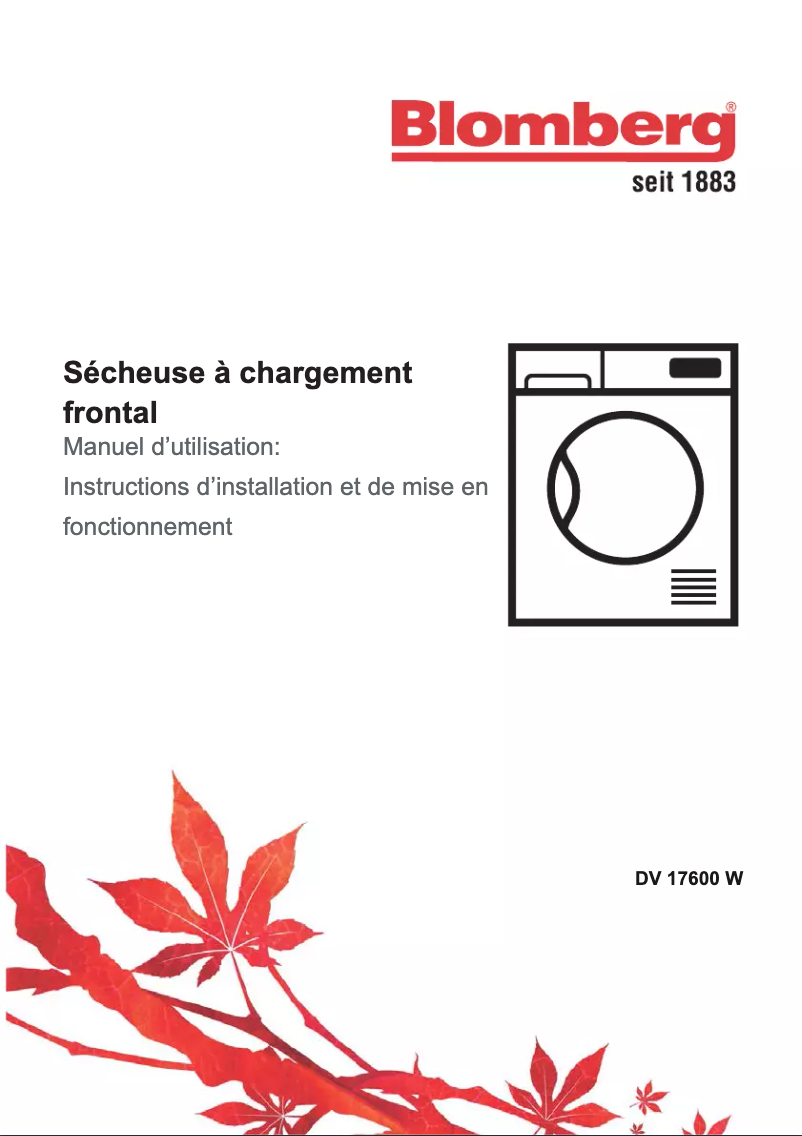 Page 1 de la notice Manuel utilisateur Blomberg DV 17600 W