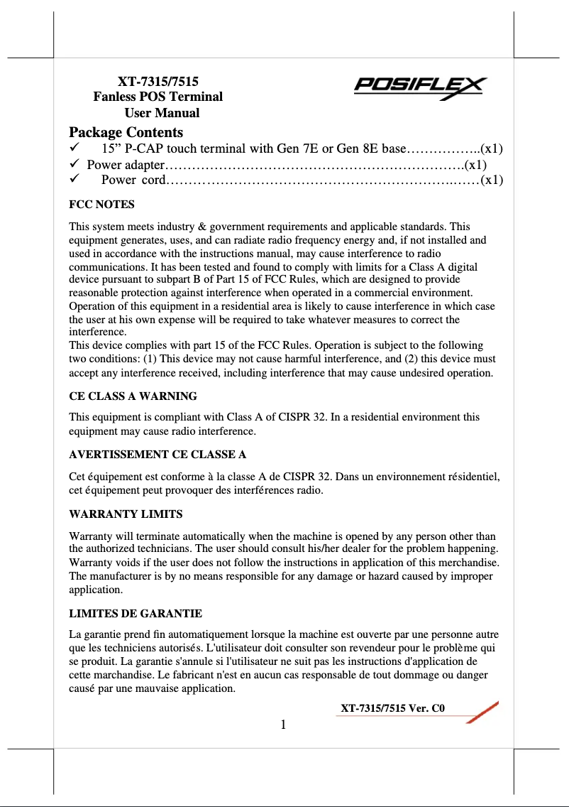 Image de la première page du manuel de l'appareil XT-7315