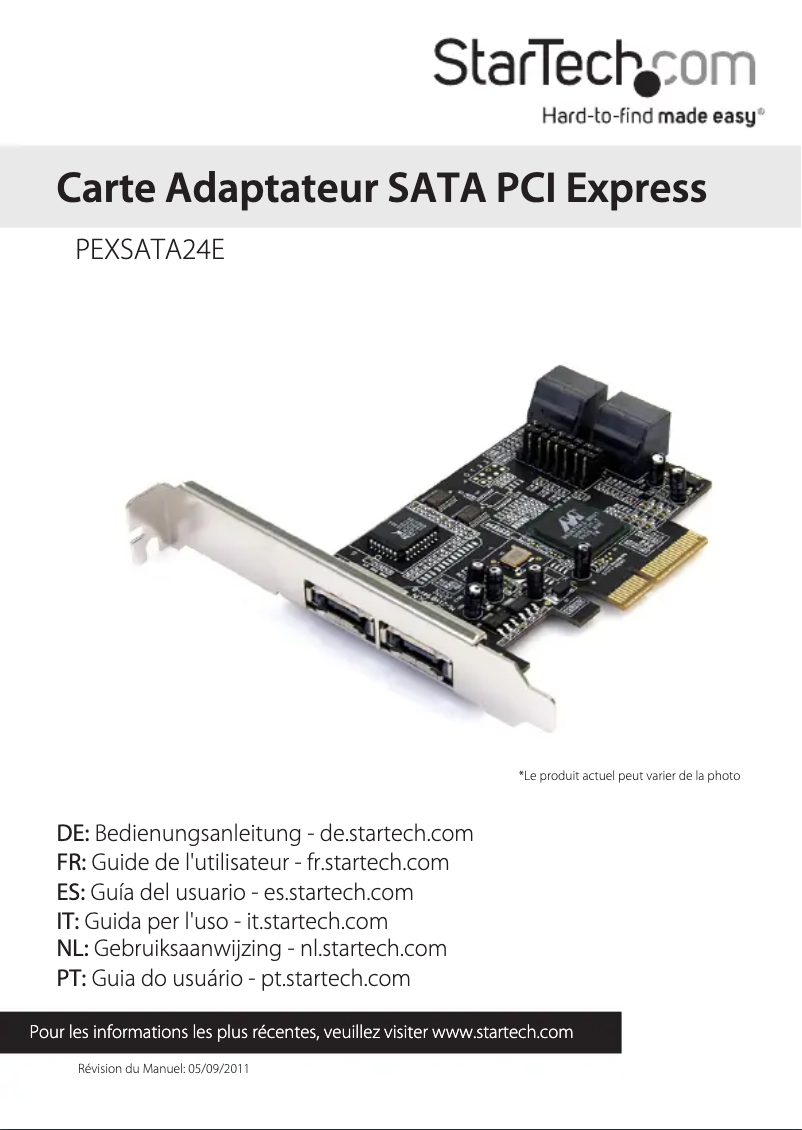 Page n°1 - Manuel utilisateur StarTech.com PEXSATA24E