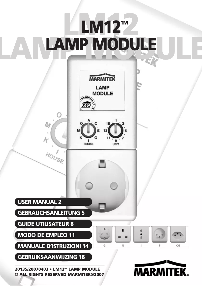 Page 1 de la notice Manuel utilisateur Marmitek LM12W