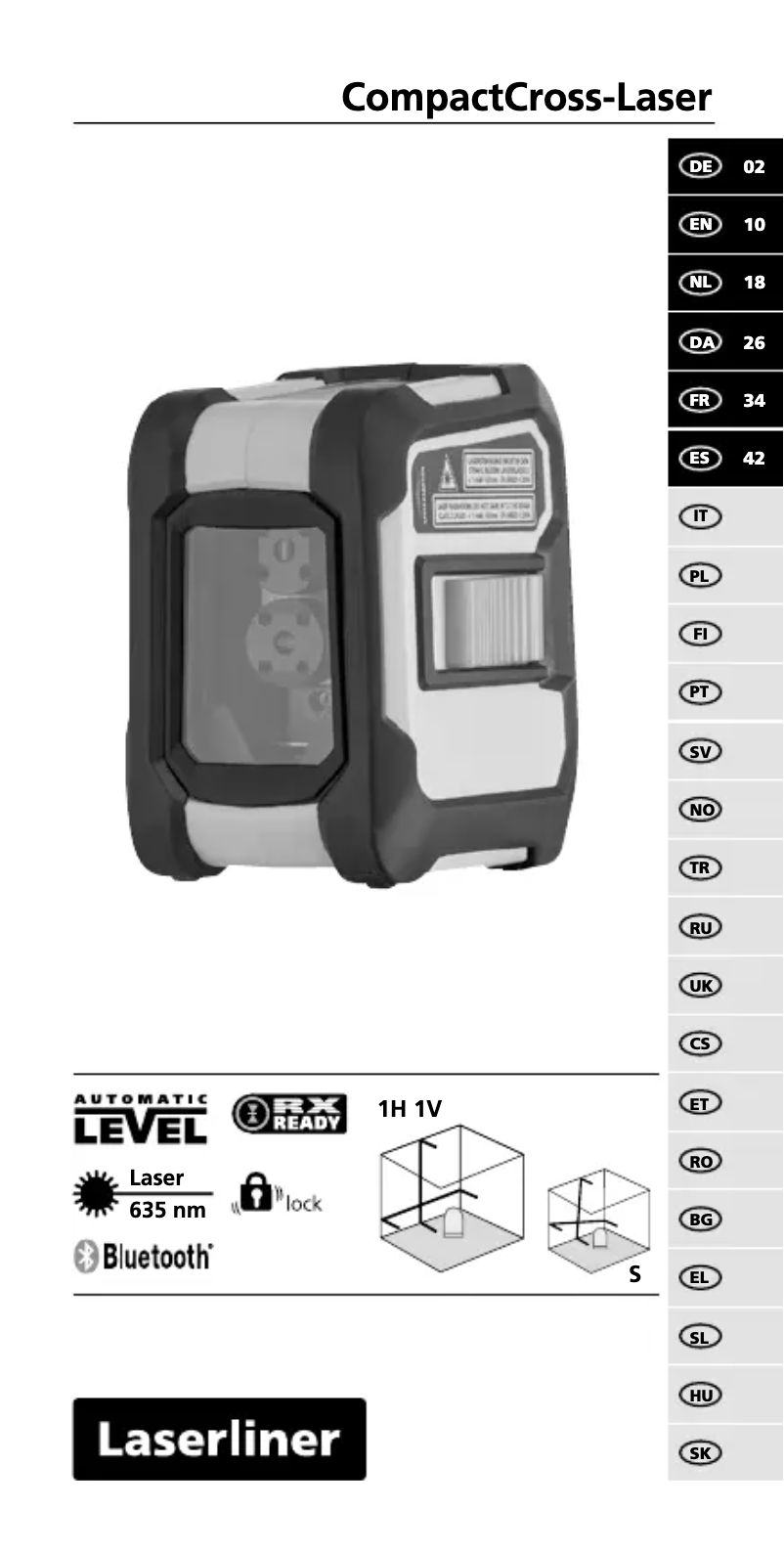 Imagen de la primera página del manual del dispositivo CompactCross-Laser