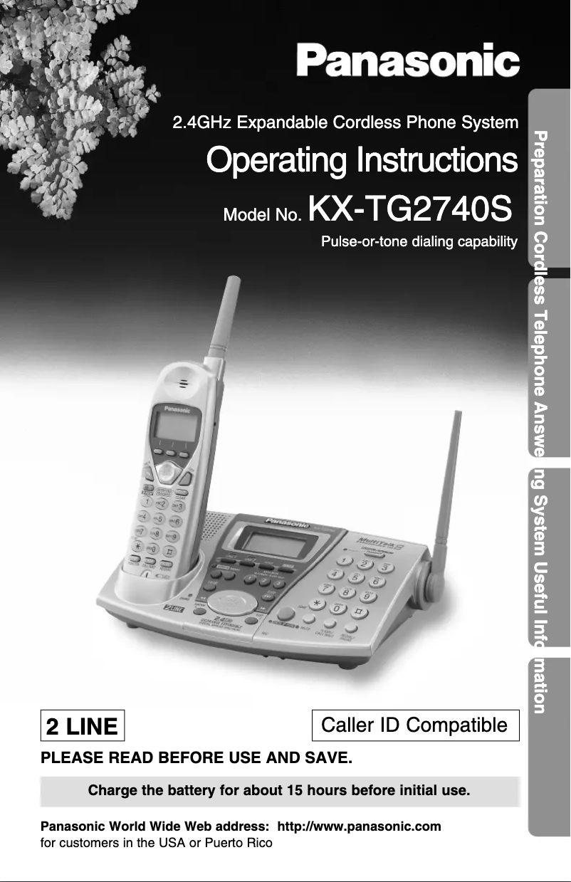 Página 1 del manual Manual de usuario Panasonic KX-TG2740
