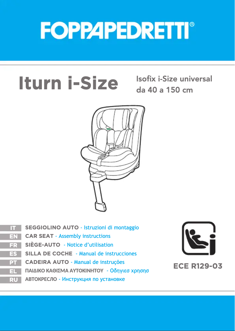 Page 1 de la notice Manuel utilisateur Foppapedretti Iturn i-Size