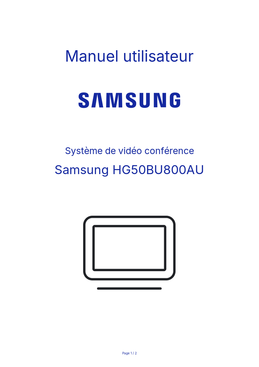 Image de la première page du manuel de l'appareil HG50BU800AU