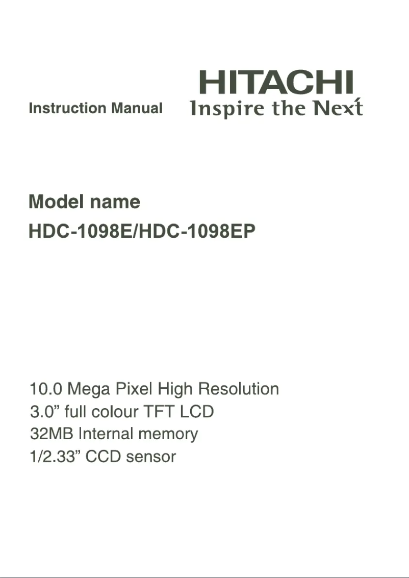 Page n°1 - Manuel utilisateur Hitachi HDC-1098EP