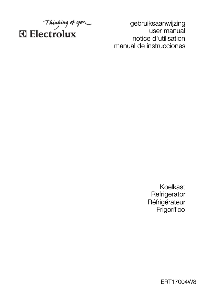 Page n°1 - Manuel utilisateur Electrolux ERT 17004 W8