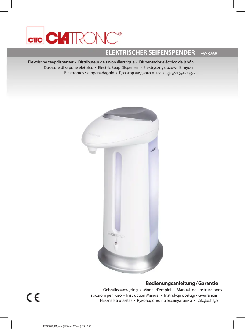 Page 1 de la notice Manuel utilisateur Clatronic ESS 3768