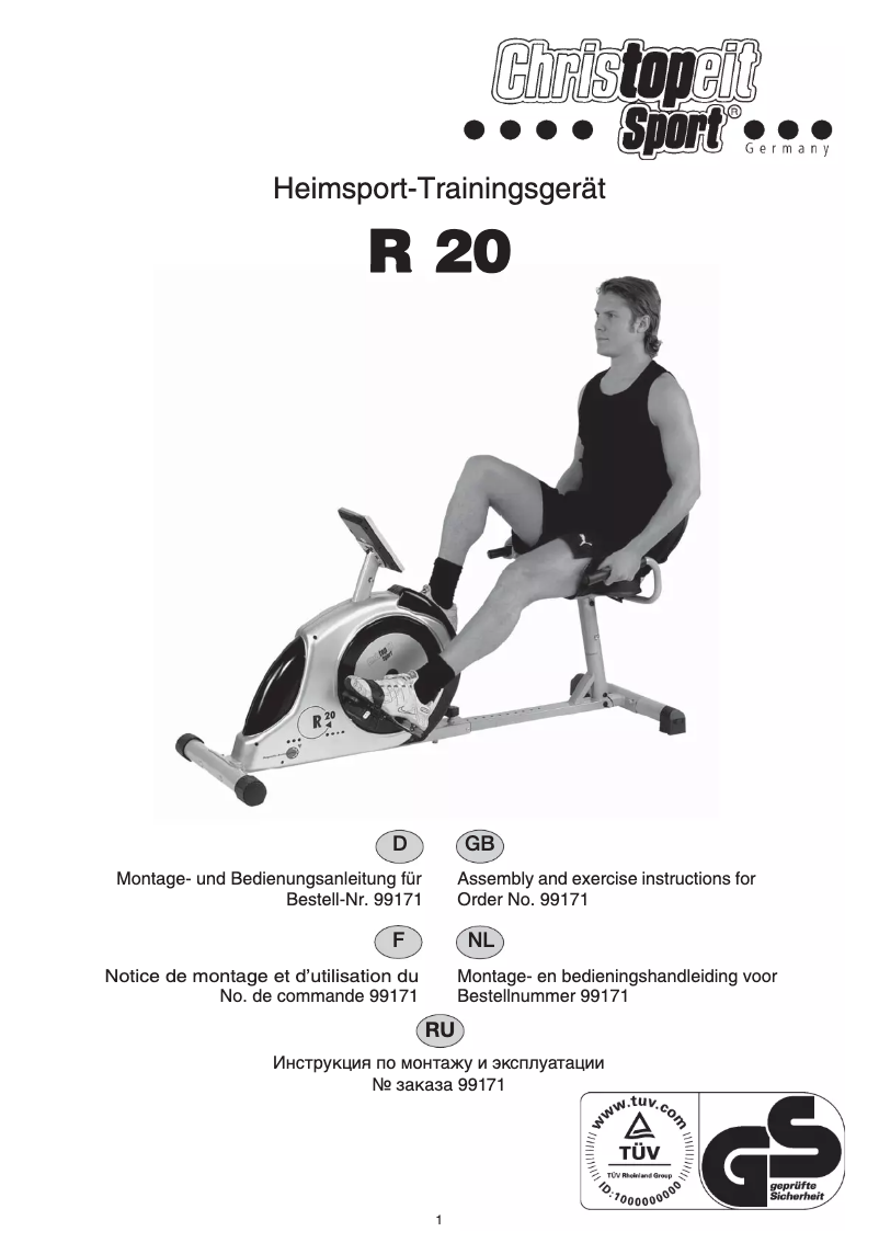 Page 1 de la notice Manuel utilisateur Christopeit R 20