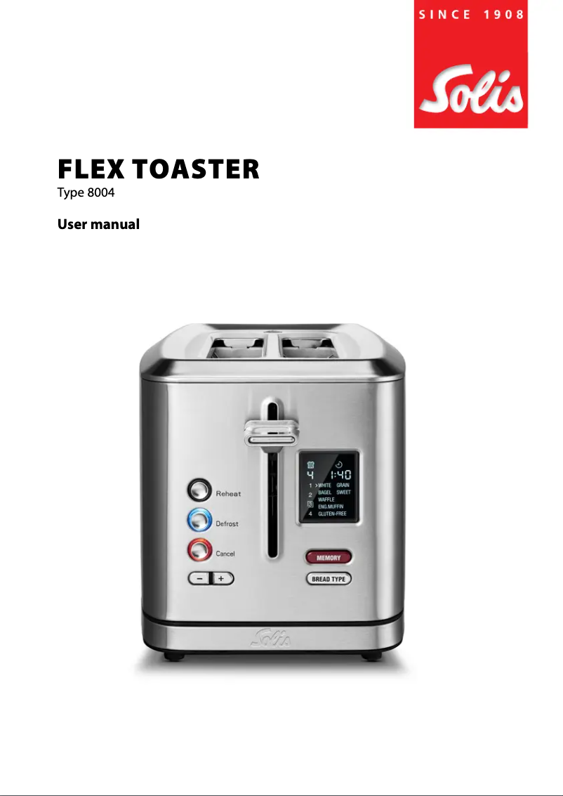 Page n°1 - Manuel utilisateur Solis Flex Toaster 8004