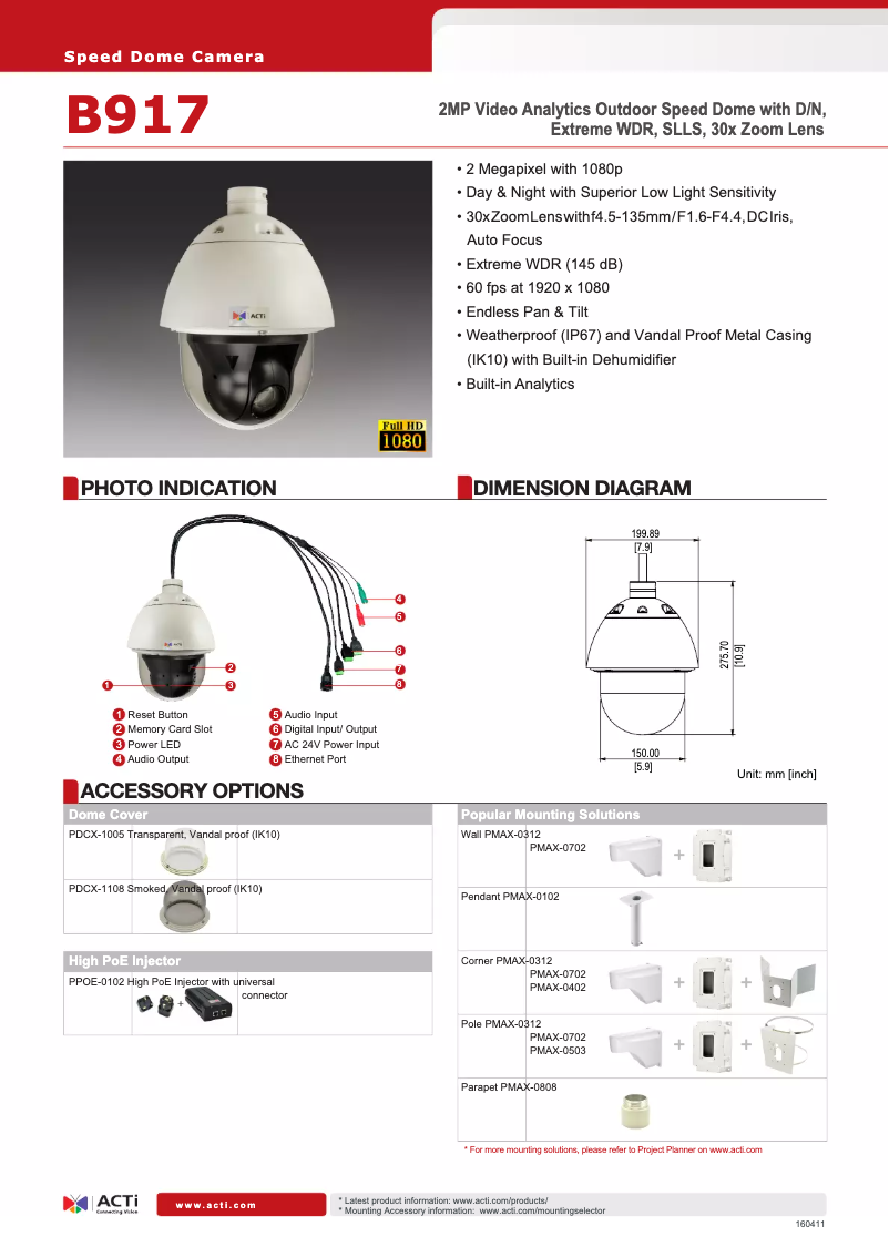 Page n°1 - Brochure ACTi B917