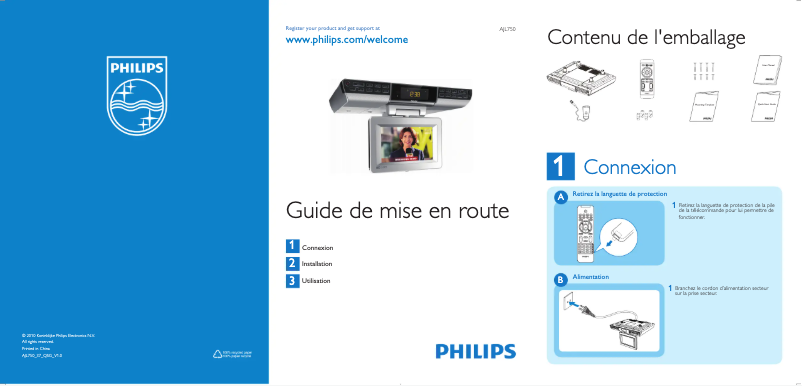 Page n°1 - Guide de démarrage rapide Philips AJL750