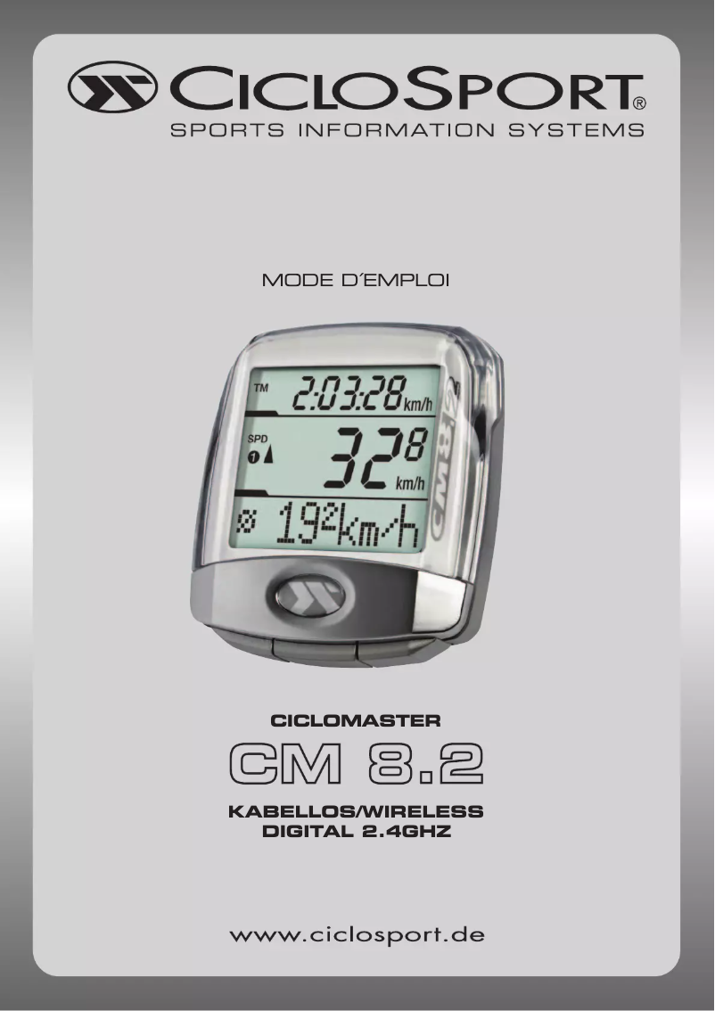 Page 1 de la notice Manuel utilisateur Ciclo CicloMaster CM 8.2