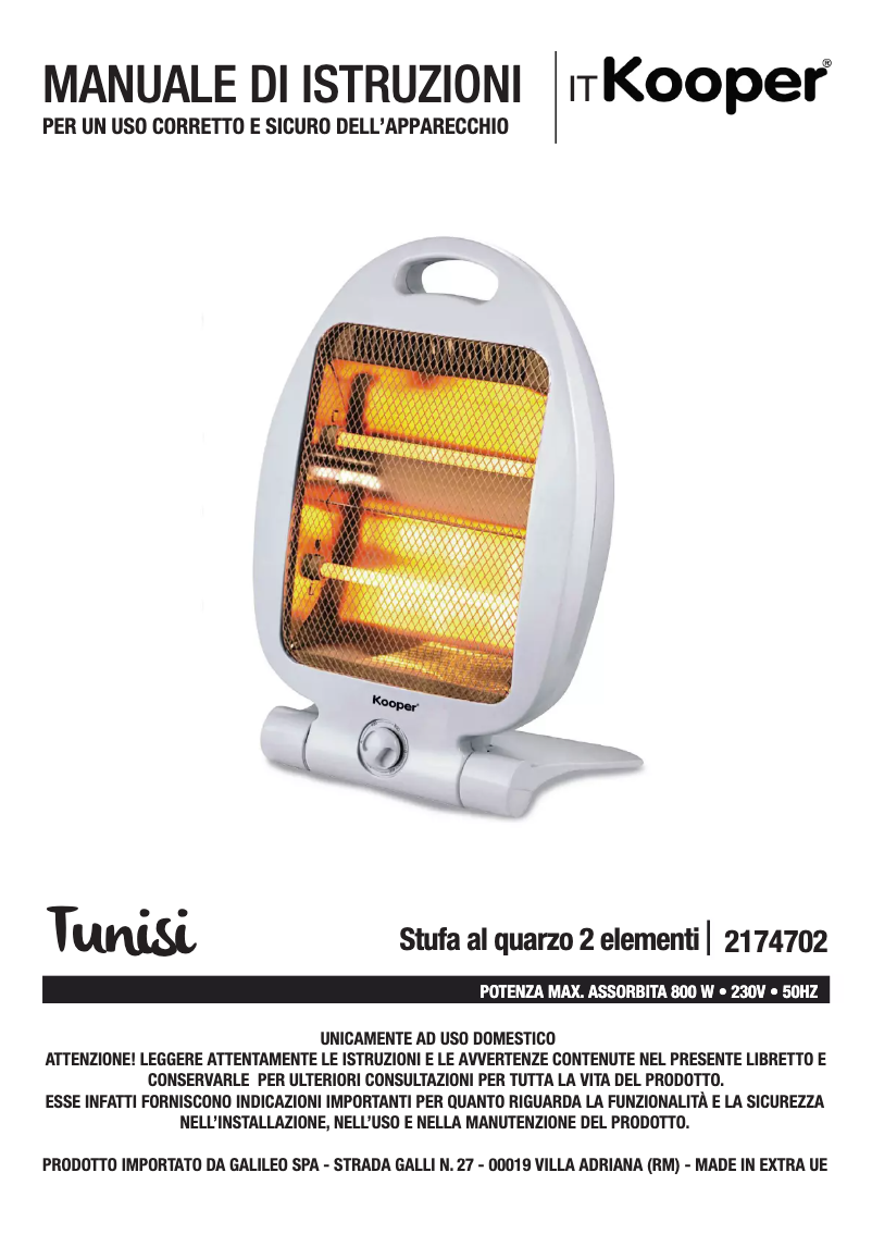 Page 1 de la notice Manuel utilisateur Kooper 2174702