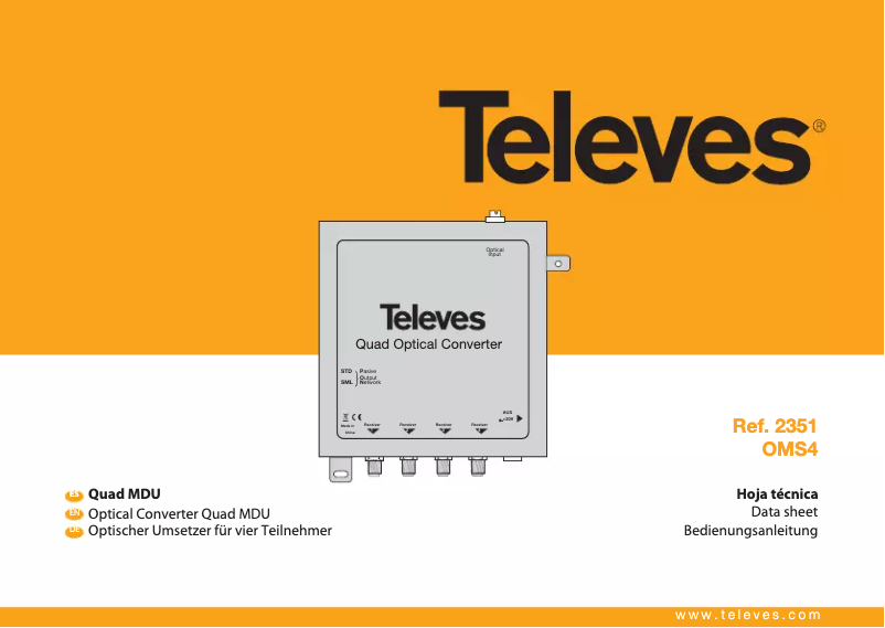 Page 1 de la notice Manuel utilisateur Televes OMS4