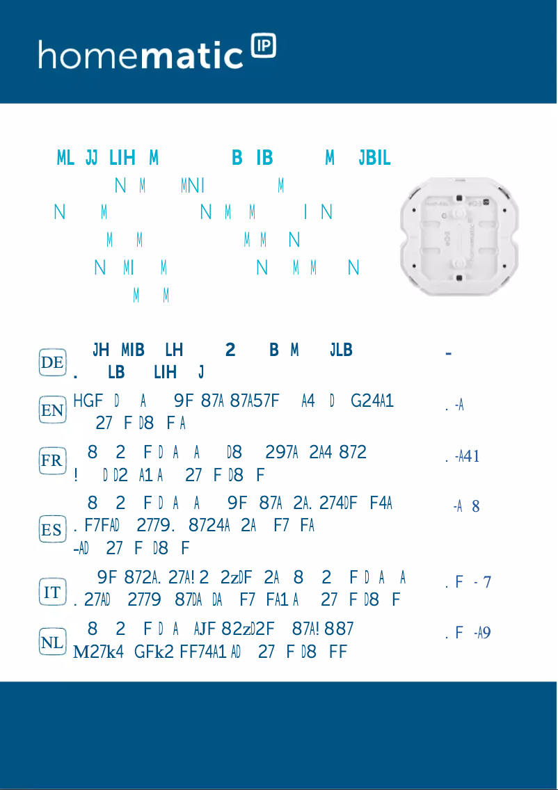 Page n°1 - Manuel utilisateur Homematic IP HmIP-BBL-I