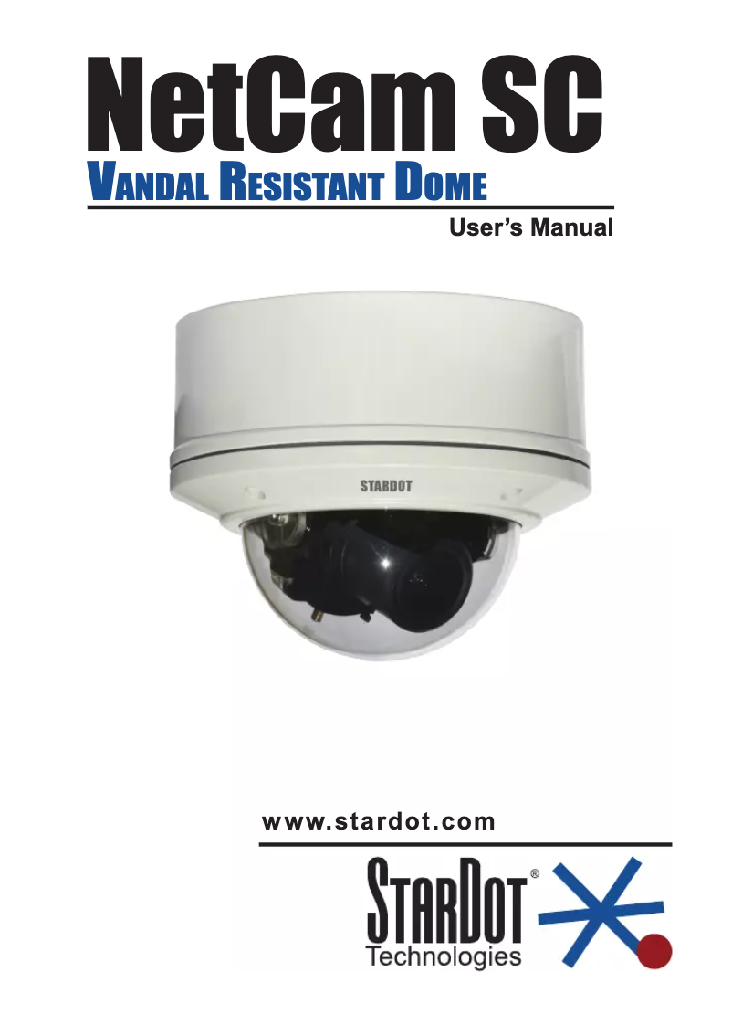 Page n°1 - Manuel utilisateur StarDot NetCam SD500V